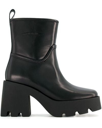 NODALETO Bulla Rainy Leather Boots - Black