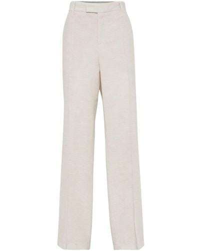 Brunello Cucinelli Straight-leg Corduroy Trousers - White