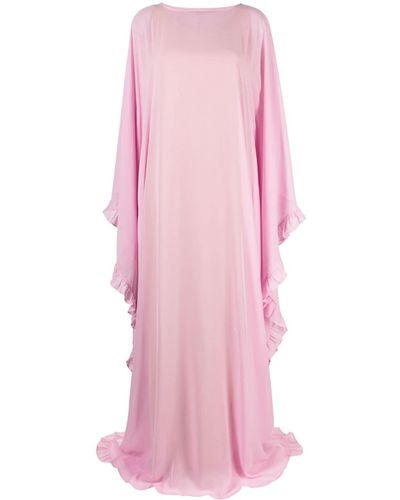 Rayane Bacha Tula Semi-sheer Draped Dress - Pink