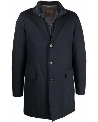 Moorer Layered Button-front Coat - Blue