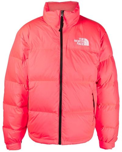 The North Face Embroidered-logo Padded Jacket - Pink