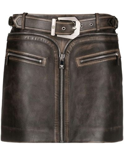 Versace Black Leather Skirt