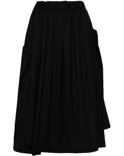 Comme des Garçons Asymmetric Design Wool Skirt - Black