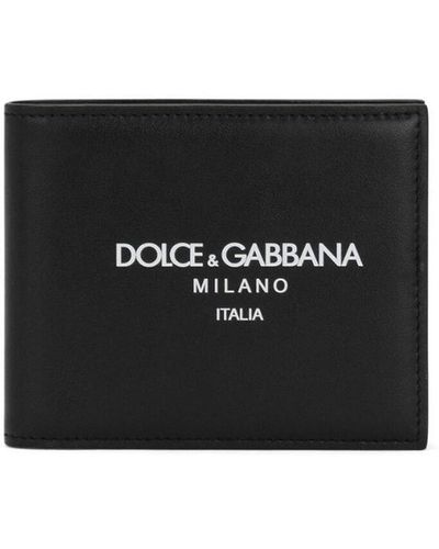 Dolce & Gabbana Portafoglio in pelle con stampa - Nero