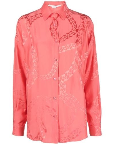 Stella McCartney Camisa con estampado de cadenas y botones - Rosa