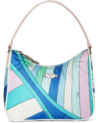 Emilio Pucci Yummy Schoudertas Met Logoplakkaat - Blauw