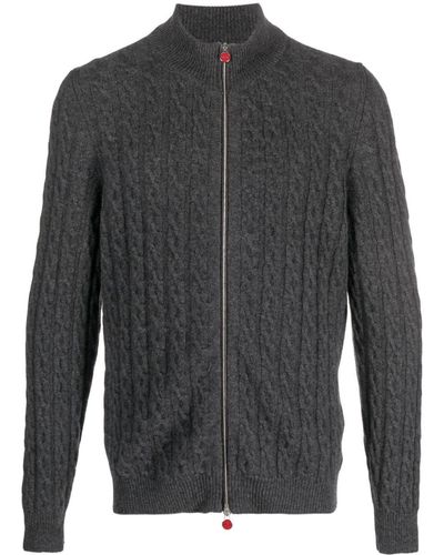 Kiton Cable-knit Cashmere Jacket - Grey