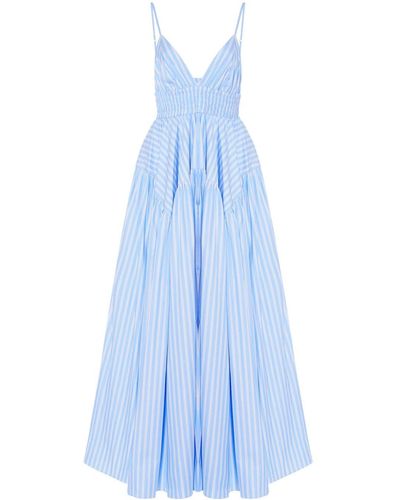 Rosetta Getty Striped Cotton Dress - Blue