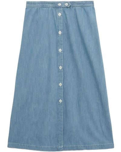A.P.C. High-rise Denim Skirt - Blue