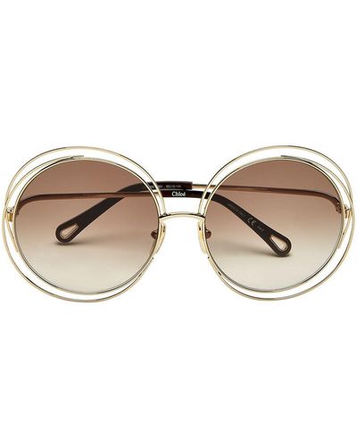 Chloé Sonnenbrille mit rundem Gestell - Mettallic
