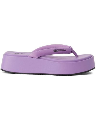 Karl Lagerfeld Sandalias Puffa con cuña - Morado