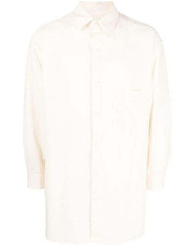 Yohji Yamamoto Chest-pocket Long-sleeve Shirt - White