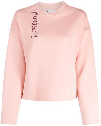 Izzue Logo-embroidered Crew-neck Sweatshirt - Pink