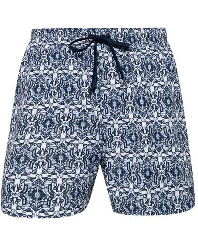 Emporio Armani Graphic-print Swim Shorts - Blue