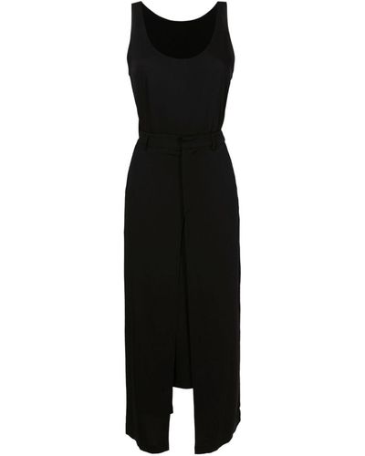 UMA | Raquel Davidowicz Crepe-texture Sleeveless Midi Dress - Black