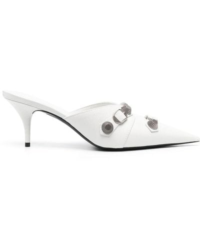 Balenciaga Mules a punta Cagole 80mm - Bianco