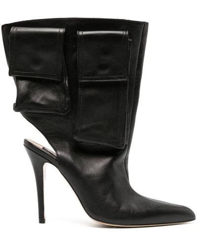 Natasha Zinko 125mm Cargo Cut-out Ankle Boots - Black