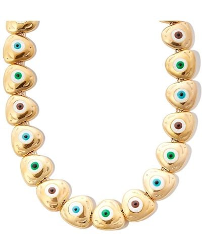 Lauren Rubinski Collar Evil Eye en oro amarillo de 14kt con esmalte - Metálico