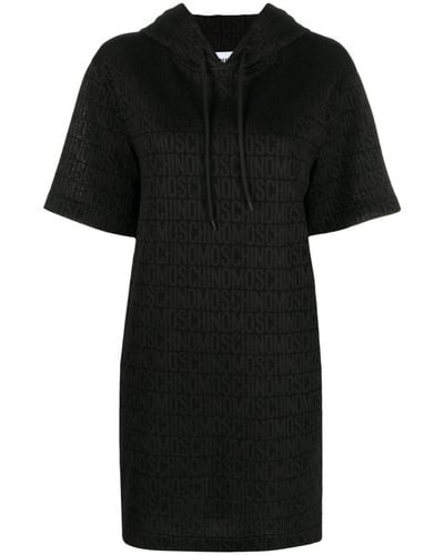 Moschino Robe courte à logo imprimé - Noir
