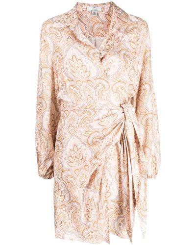 We Are Kindred Darby Tie-front Shirt Dress - Natural