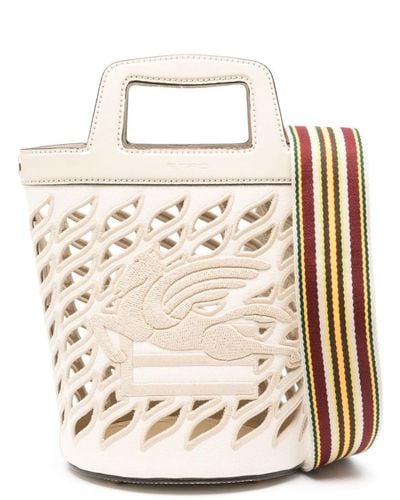 Etro Pegaso-motif Bucket Bag - Natural