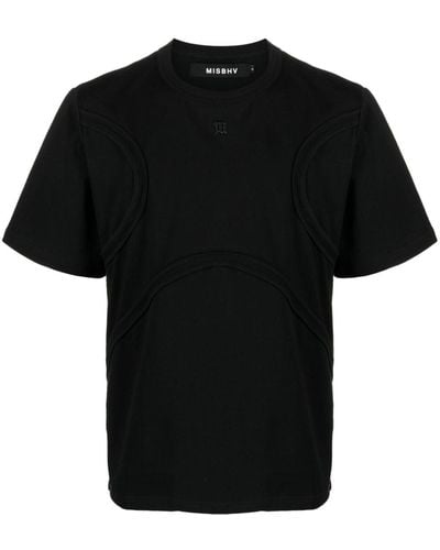 MISBHV Logo-embroidered Cotton T-shirt - Black