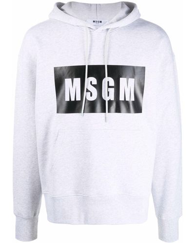 MSGM Hoodie à logo imprimé - Blanc