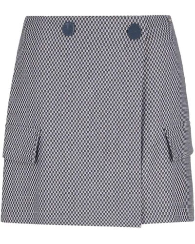 Armani Exchange Minijupe en tweed à motif grille - Gris