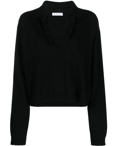Manuel Ritz Fine-knit Split-neck Sweater - Black