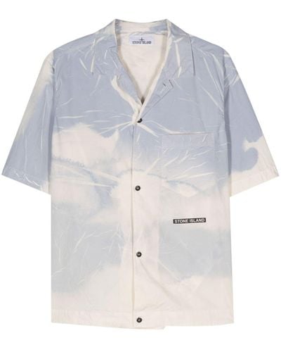 Stone Island Abstract short-sleeved shirt - Azul