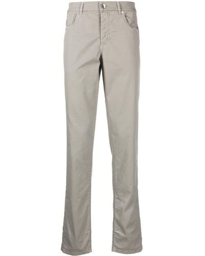 Brunello Cucinelli Straight-leg Cotton Jeans - Gray