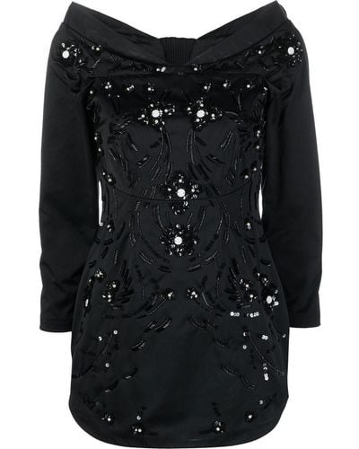 DSquared² Embellished Off-shoulder Minidress - Black