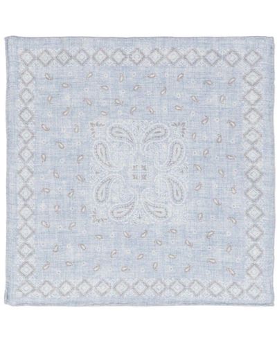 Eleventy Paisley-print Handkerchief - Blue