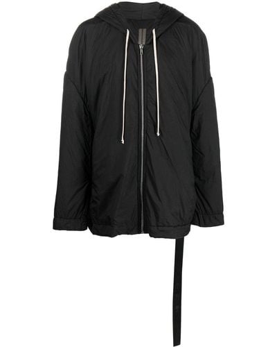 Rick Owens DRKSHDW Oversize Drawstring Raincoat - Black