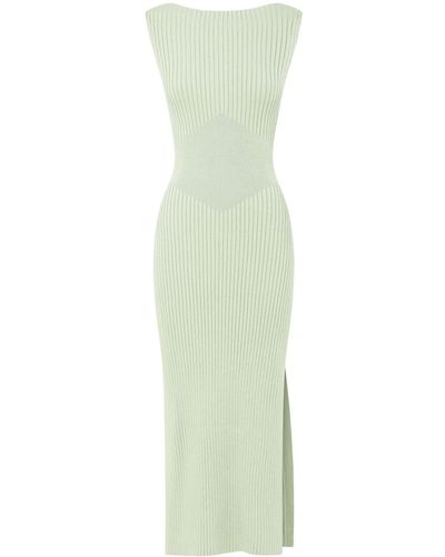Anna Quan Dakota Ribbed-knit Sleeveless Midi Dress - Green
