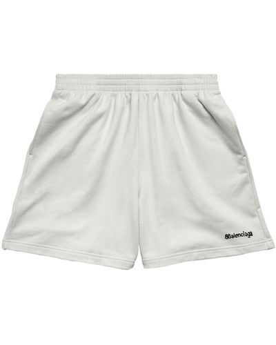 Balenciaga Hand-drawn Cotton Shorts - White