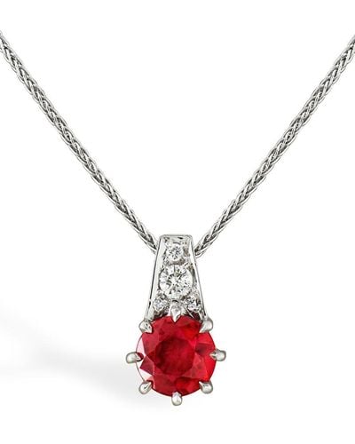 Pragnell 18kt White Gold Antrobus Ruby And Diamond Pendant Necklace - Multicolor