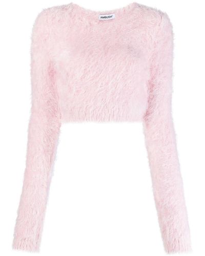 Ambush Gestrickter Cropped-Pullover - Pink