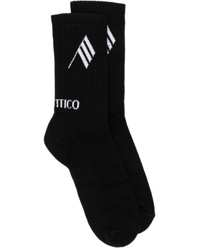 The Attico Logo-print Socks - Black