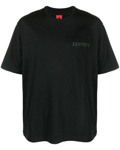 Ferrari Logo-print Crew-neck T-shirt - Black