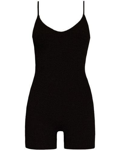 Bondeye Sleeveless Seersucker Bodysuit - Black