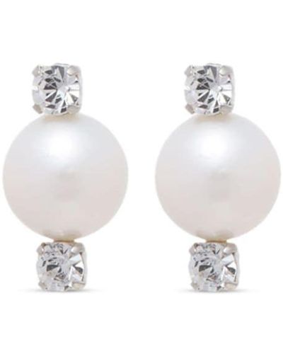 Simone Rocha Ohrringe mit Perle und Kristallen - Weiß