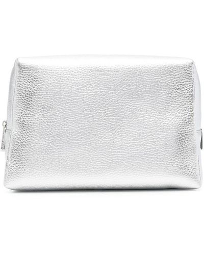Aspinal of London Large Pebbled Leather Cosmetic Case - White