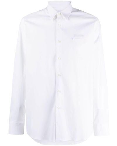 Prada Camisa con parche del logo - Blanco
