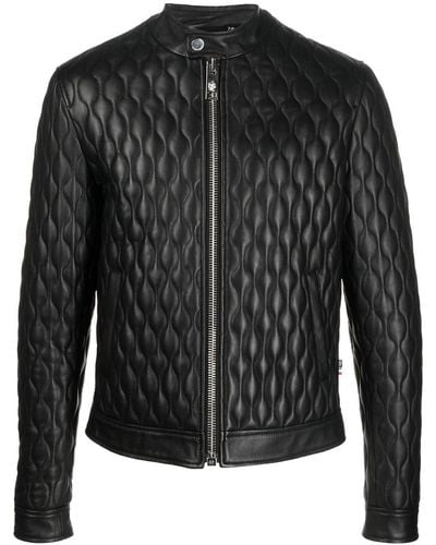 Philipp Plein Gothic Leather Jacket - Black
