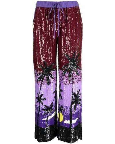 P.A.R.O.S.H. Sequin-embellished Pants - Purple