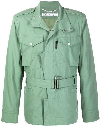 Off-White c/o Virgil Abloh Belted-waist Military Jacket - Green