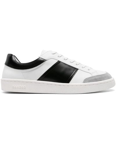 Sandro Paneled Leather Sneakers - White