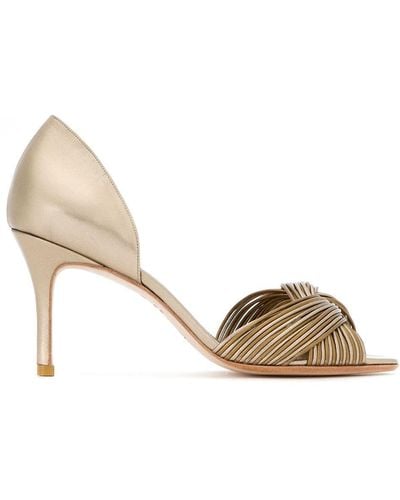 Sarah Chofakian Colagem Peep Toe Court Shoes - Metallic