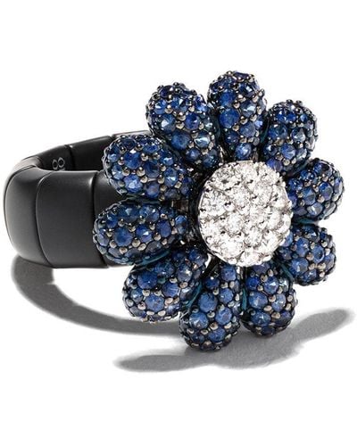 ’ROBERTO DEMEGLIO 18kt Goldring mit Diamanten - Blau